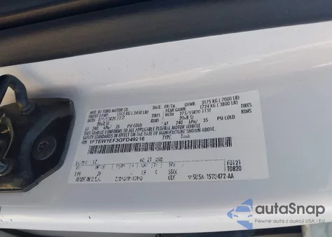 2016 Ford F-150 Xlt from USA, damaged, VIN 1FTEW1EF3GFD49216